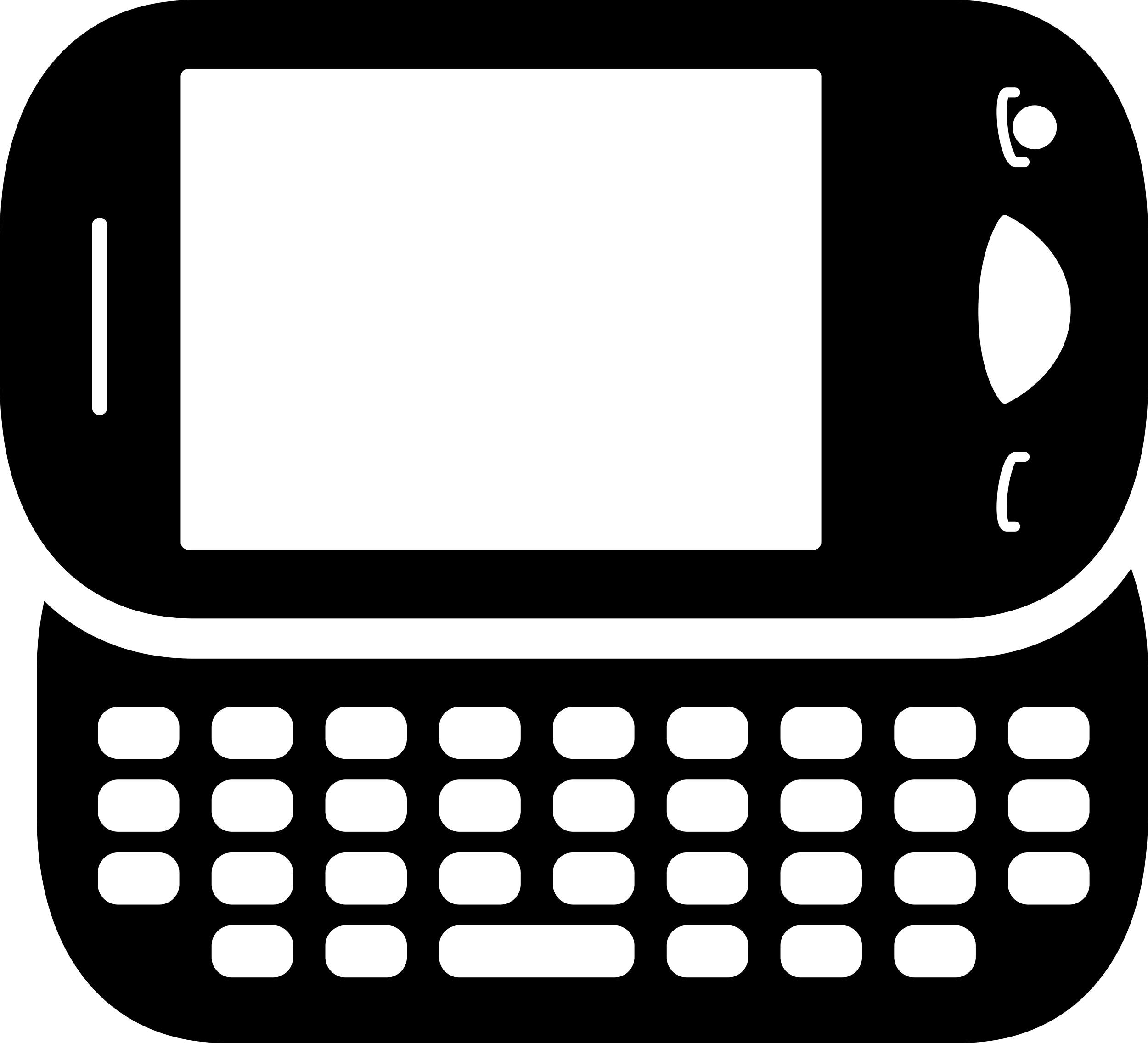 Mobile Phone Rounded Variant With Keyboard In Horizontal Position Laser Cut Svg File Free Vectors